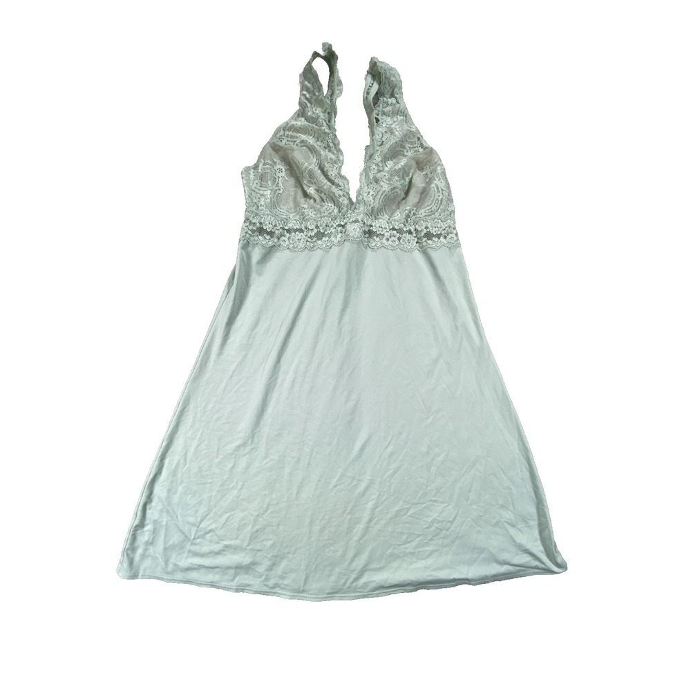 Gilligan & O'Malley Lingerie Chemise‎ Womens Medium Mint Green Lace Sleepwear